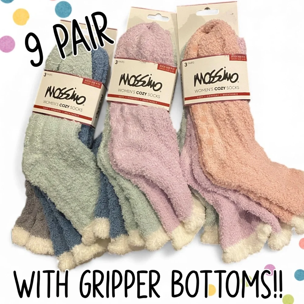 🌸9 Pair Cozy Non- Slip Socks Women